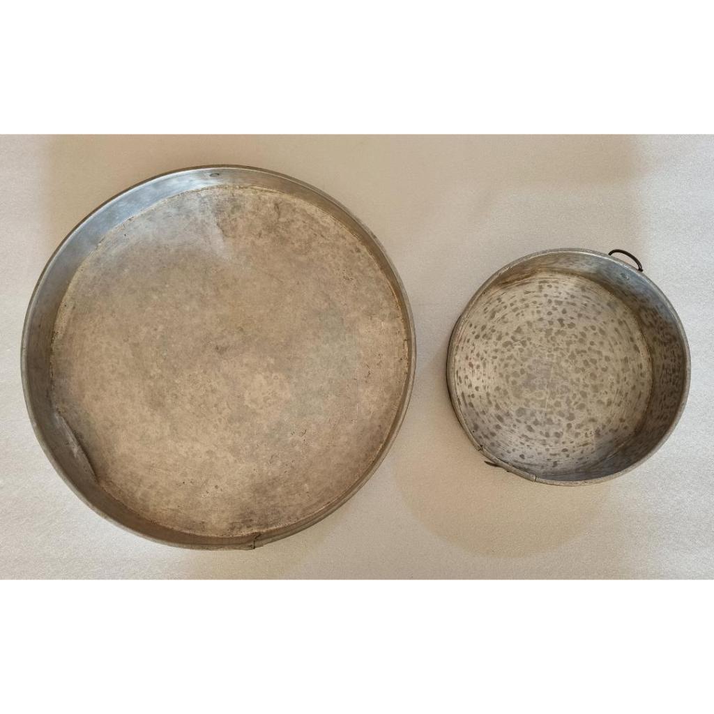 loyang cetakan kue roti bolu brownies mini cake bentuk bulat besar kecil tinggi 5 cm aluminium bekas