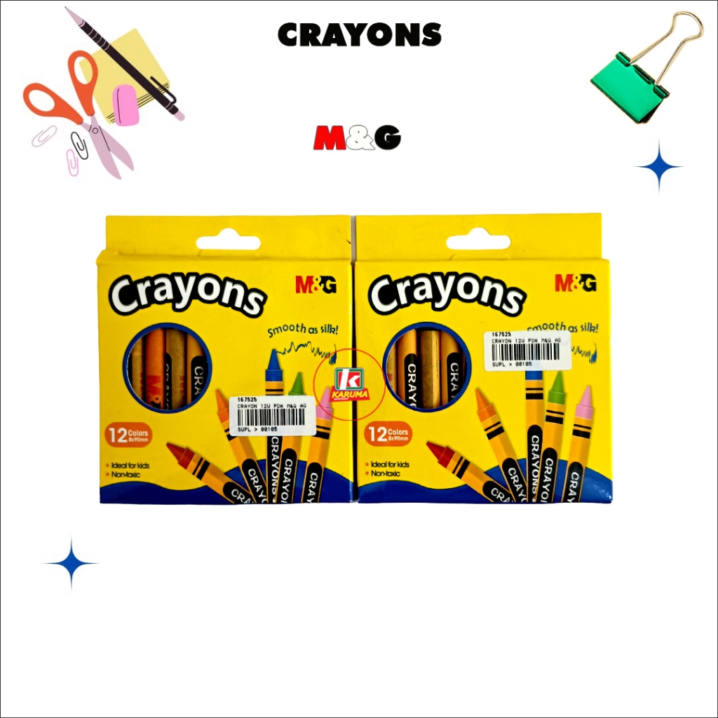 

M&G CRAYON | CRAYONS 12 COLOUR | M&G CRAYON 12 WARNA