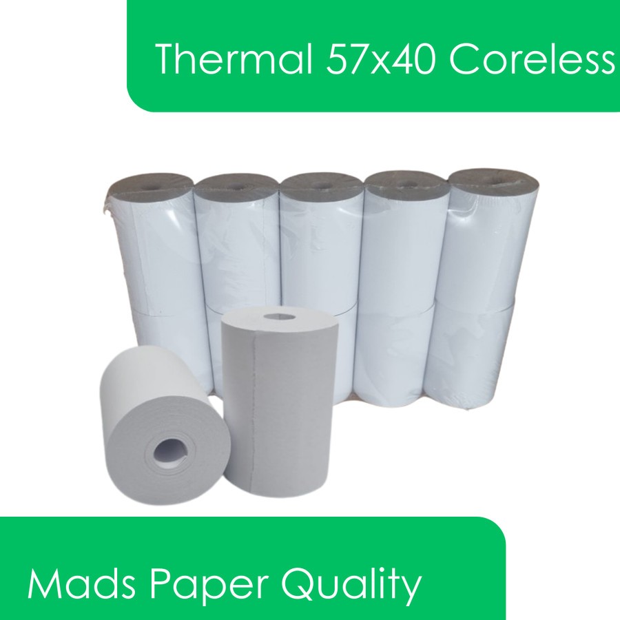 

Kertas struk thermal 57x40 coreless termal 58 x 40 kasir portable