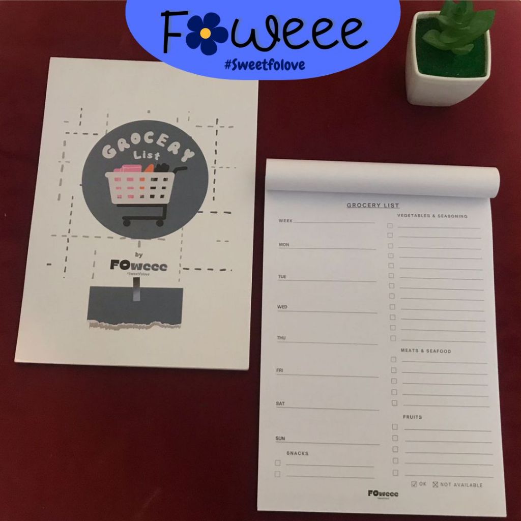

Foweee Groceries Book Grocery List Book