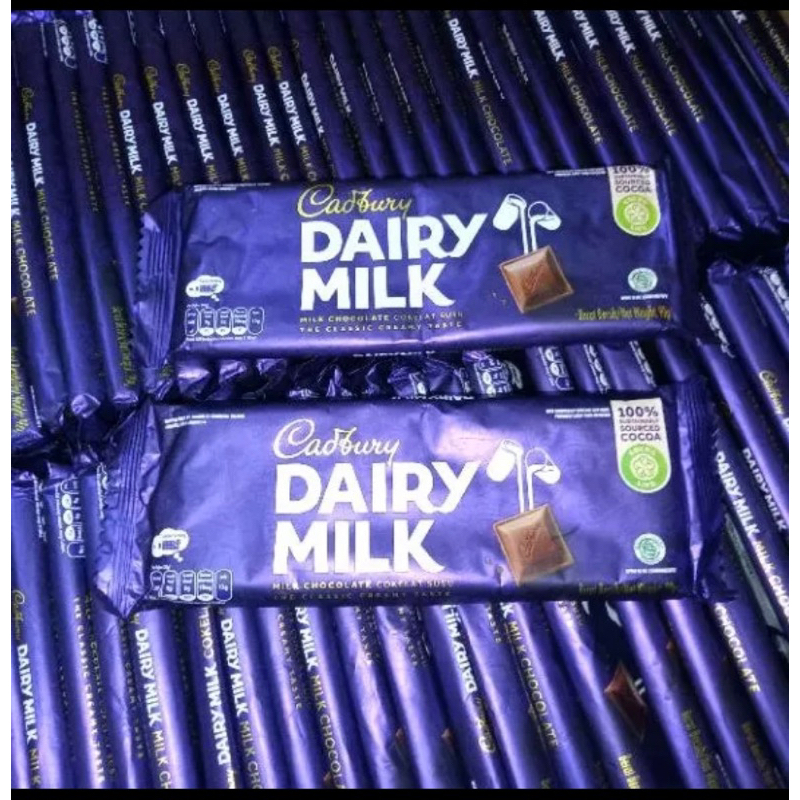 

Cadbury Dairy Milk 90gr/Coklat Cadbury 100gr