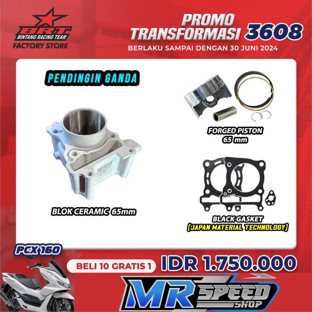 Blok Bore Up Ceramic BRT PCX 160 VARIO 160 ADV 160 65mm