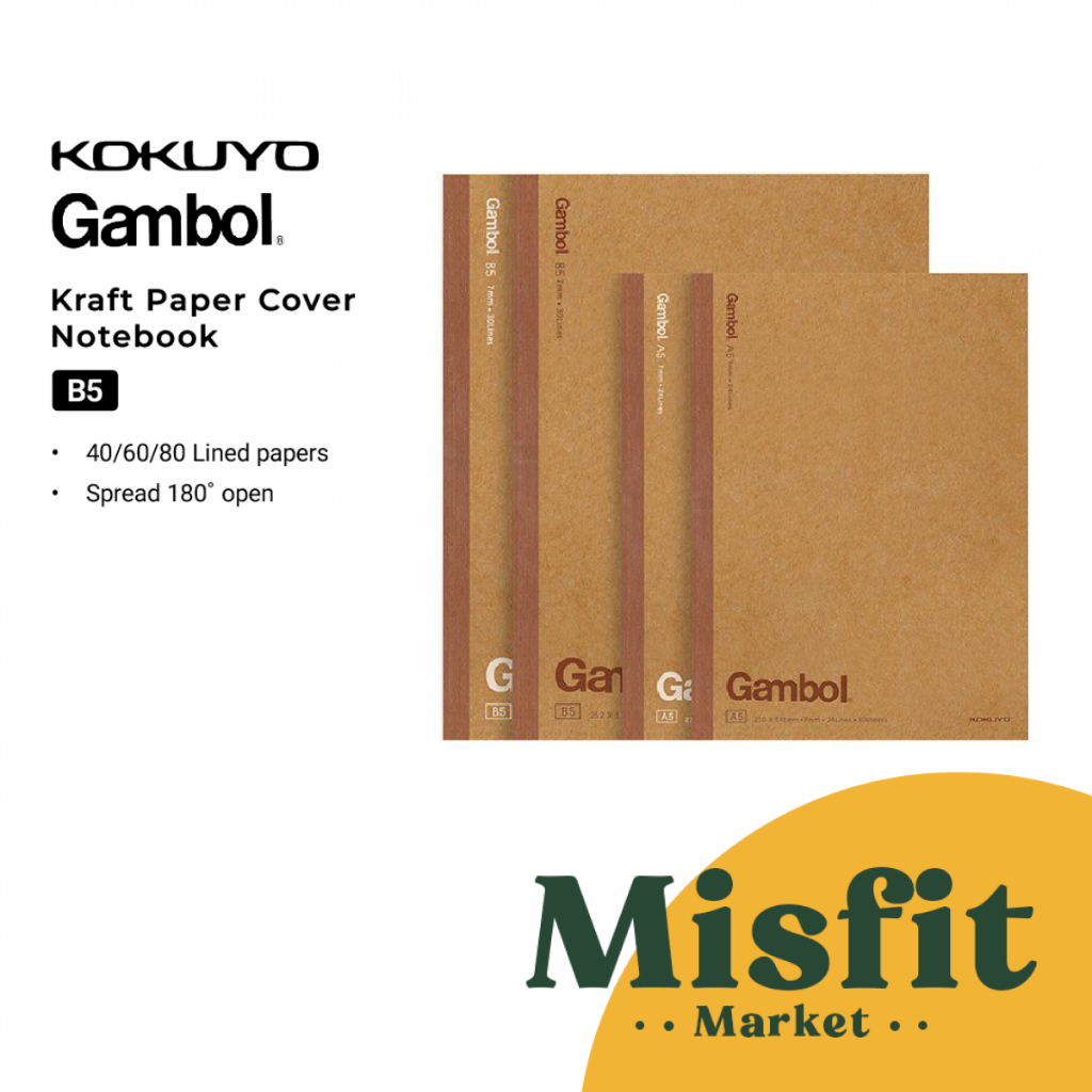 

Kokuyo GAMBOL Kraft Paper Cover Notebook B5 Buku Tulis
