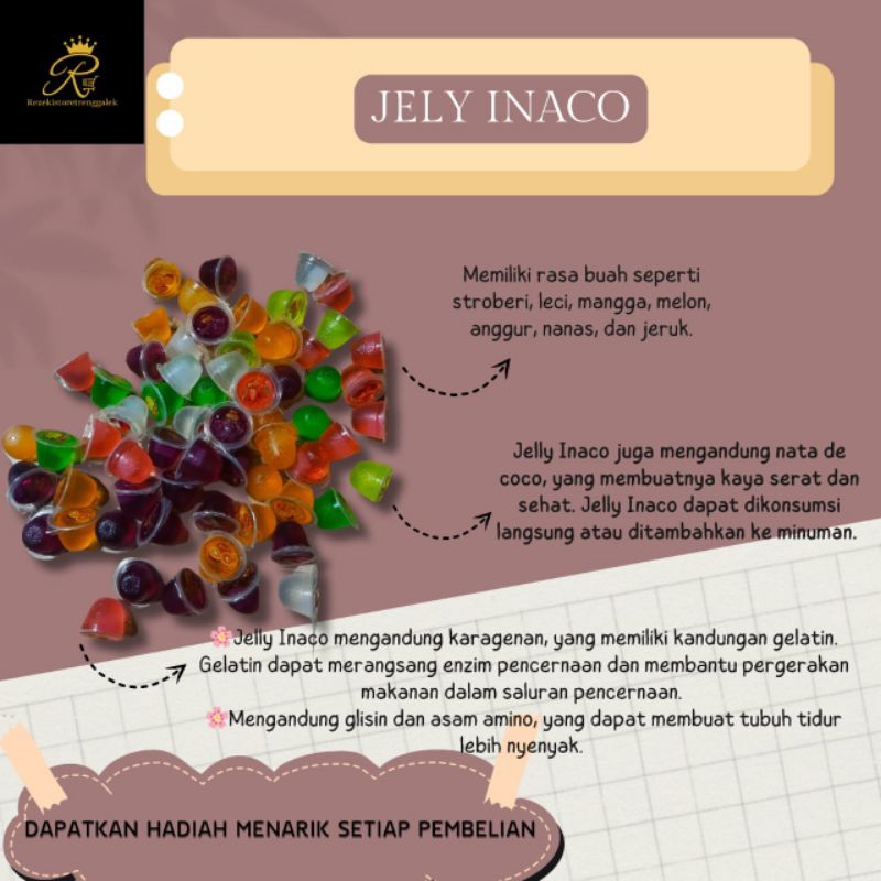 

(Per 1kg) Jelly Inaco 1kg / Jeli Inaco murah /Jeli Inaco Jatim /Inaco Mini Jeli with Nata de Coco