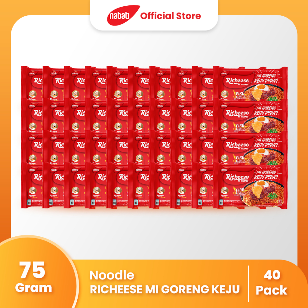 

[Bundle Pack Isi 40] Richeese Mi Goreng Keju 75g Level 3