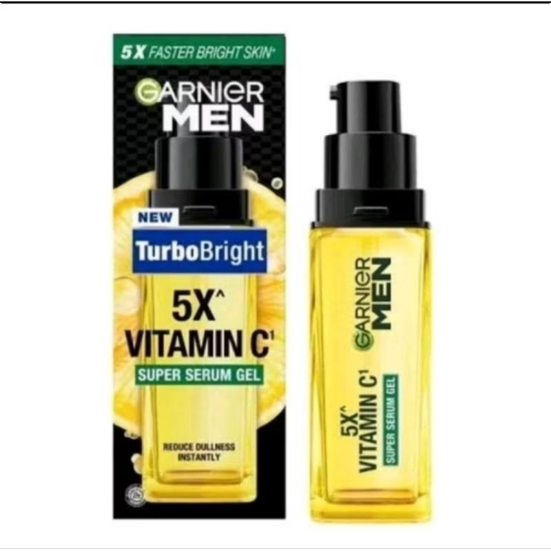 Garnier Men Turbo Bright 5x Vitamin C Super Serum Gel - 30ml (Serum Wajah Anti Kusam