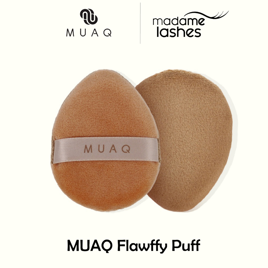 MUAQ Flawffy Puff / Triangle puff / Puff segitiga / puff bedak tabur / puff bedak padat / spons beda
