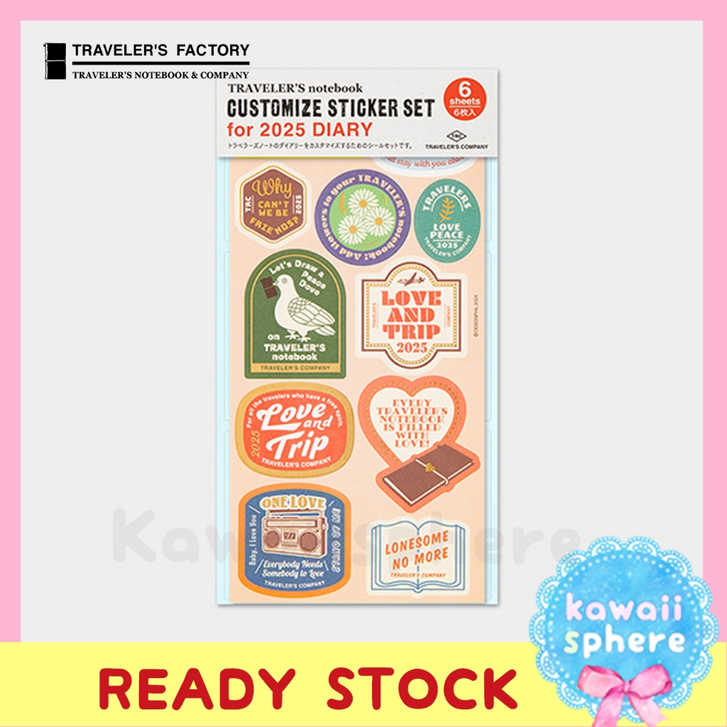 

Traveler's Notebook 2025 Customized Sticker Set for 2025 DIARY | Stiker Midori Travelers Notebook | Ready Stock