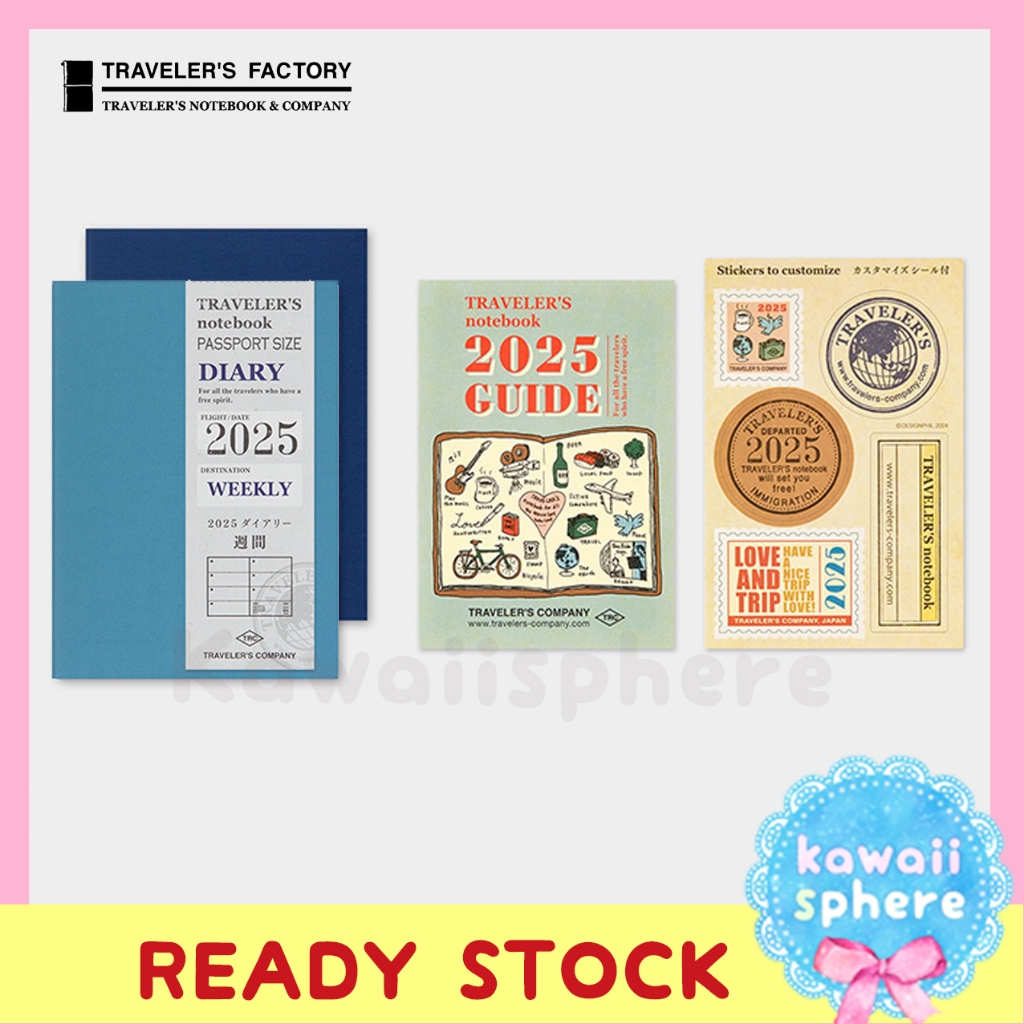 

Traveler's Notebook 2025 Refill Weekly (Passport Size) | Midori Travelers Notebook | Preorder Planner 2025