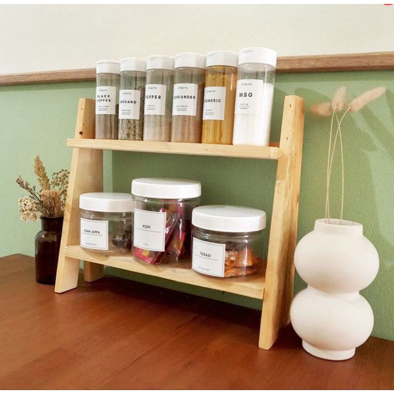 Rak Toples Bumbu Pawon Rak Toples Kayu