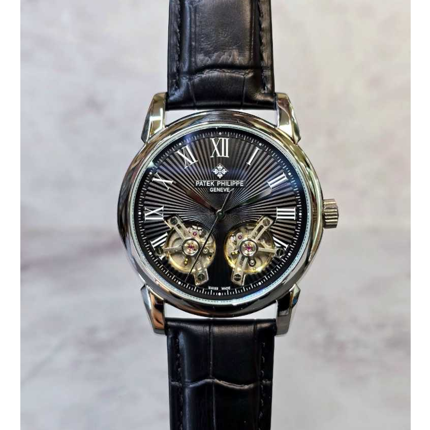 Jam Tangan Pria Patek Philippe Grand Complication Twin Tourbillon Automatic Black Dial