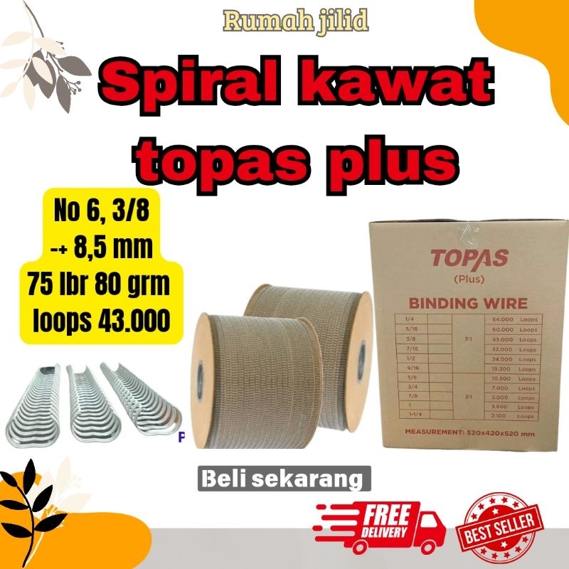 

Spiral Kalender TOPAS PLUS 3/8"Putih Spiral Kalender NO.6 putih TOPAS PLUS Jilid Spiral