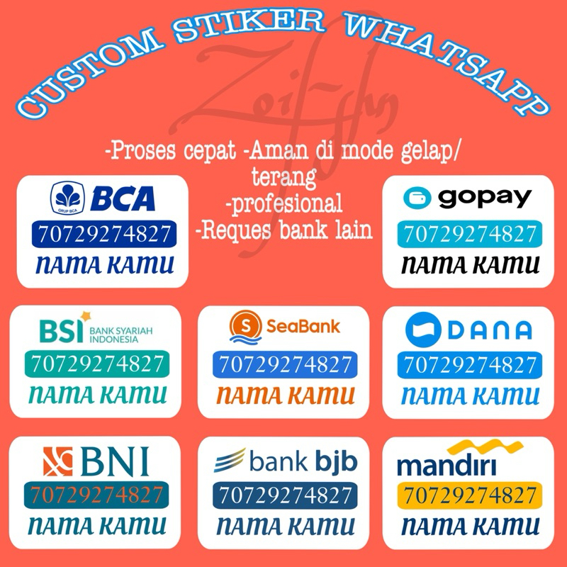 

Custom Stiker whatsapp untuk mempermudah paymen customer dll