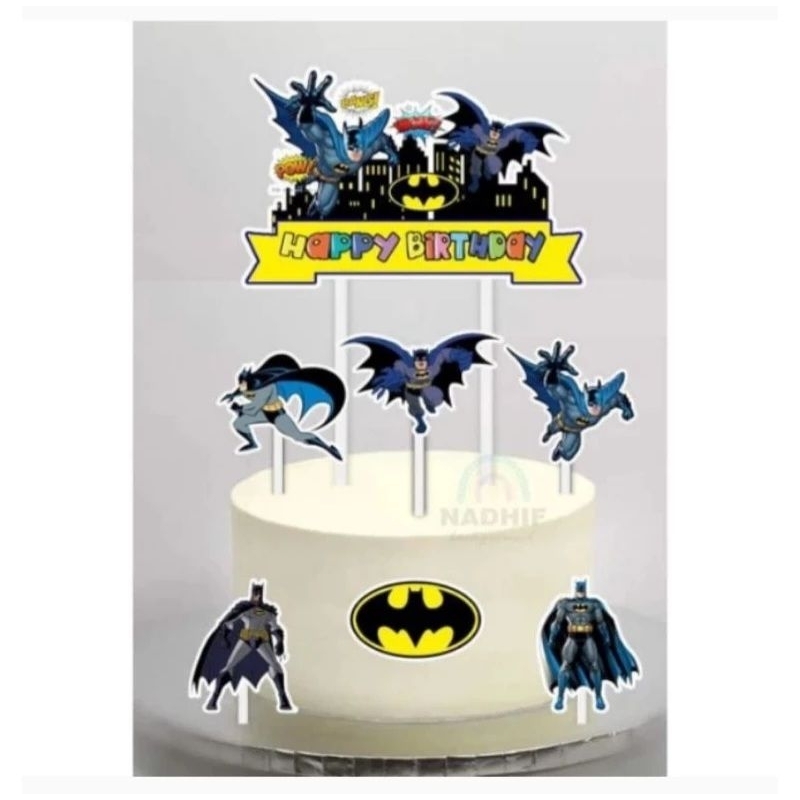 [Whispers] topper kue Batman,hiasan kue ulang tahun Batman,topper karakter Batman