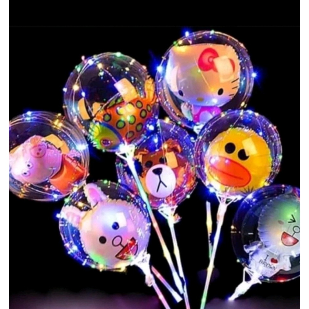 Balon LED Karakter Kartun Lampu Rainbow Warna Warni Tumbler Pesta Anak