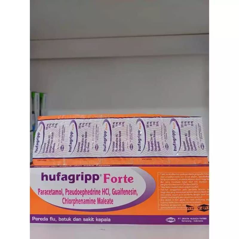 Hufagrip Forte Tablet (1Strip @10Tablet) - Meredakan Demam, Batuk & Pilek