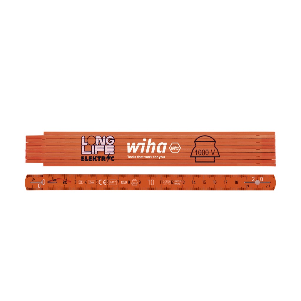 

WIHA 4102008 ELECTRICIAN LONGLIFE FOLDING RULER 2m (42068)