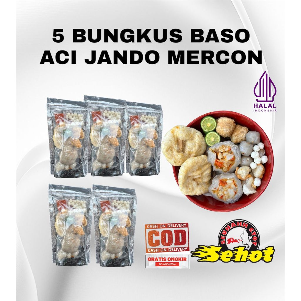 

5 BUNGKUS BASO ACI MERCON ISIAN TETELAN JANDO PEDAS