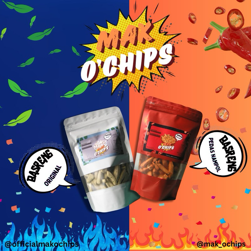 

MAK O’CHIPS ll BASRENG DAUN JERUK (Original/Pedas Nampol) 100g