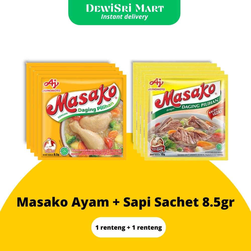 

Masako Ayam + Masako Sapi 1 + 1 Renteng - Dewi Sri Mart
