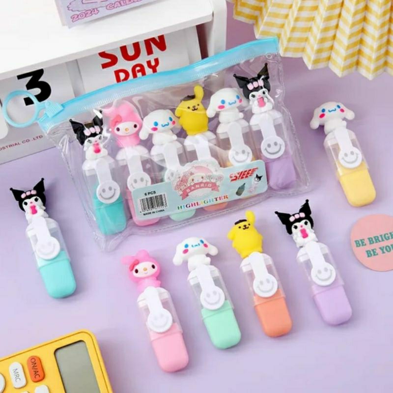 

Highlighter Stabilo Sanrio 1 Set Isi 4 Pcs Warna Highlighter Penanda Warna /Stationery Alat Tulis Anak Lucu Sanrio