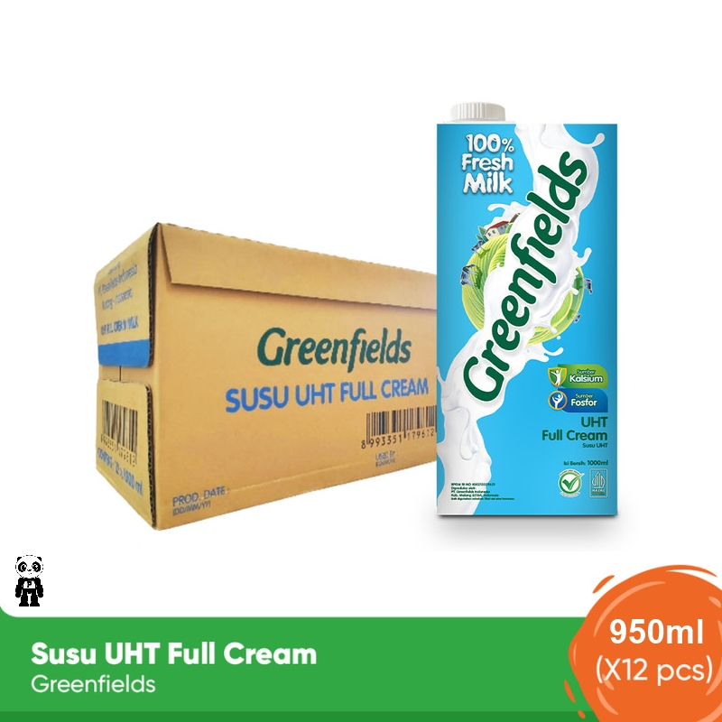 

Greenfields Susu Uht Full Cream 1 Dus isi 12 Pack X 950ml Susu Greenfield Full Cream Karton