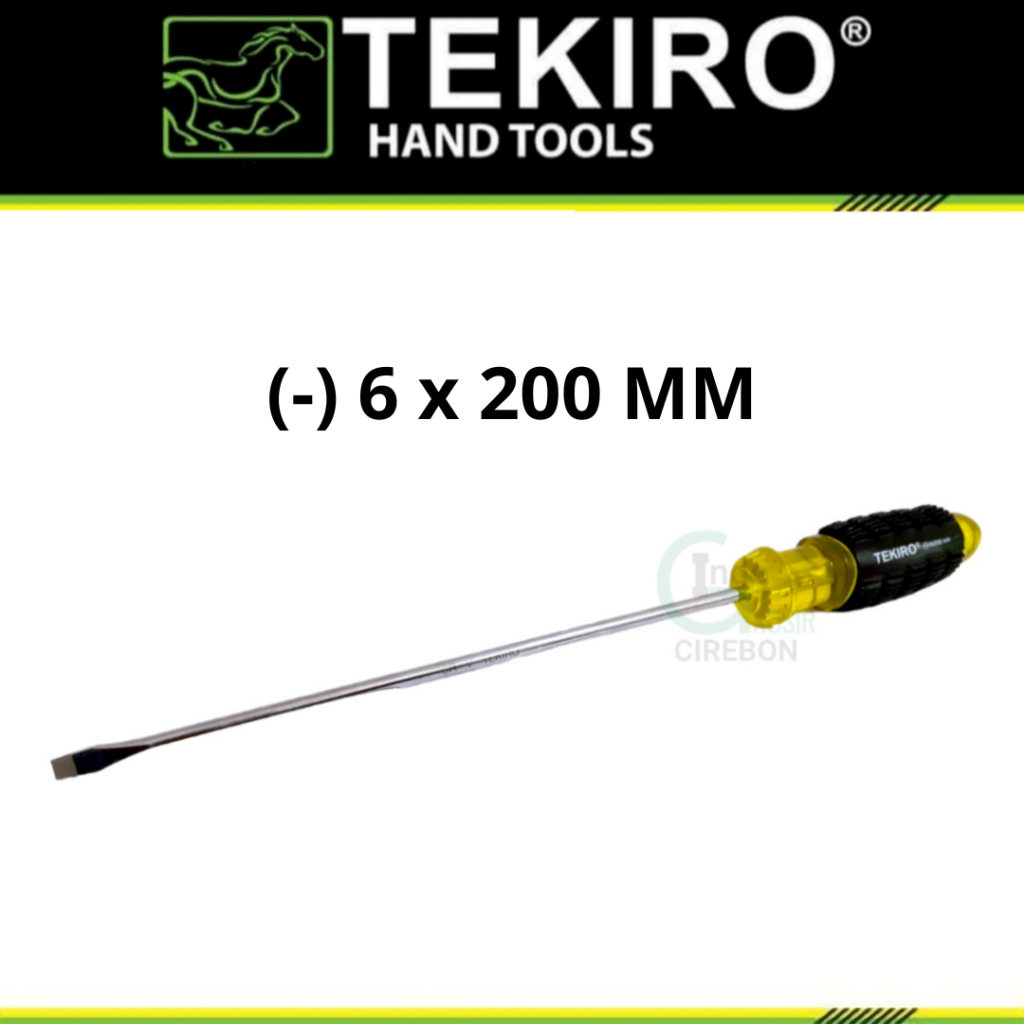 Obeng Min Tekiro 6 X 200 MM Min ( - ) Gagang Karet  Kuning Panjang