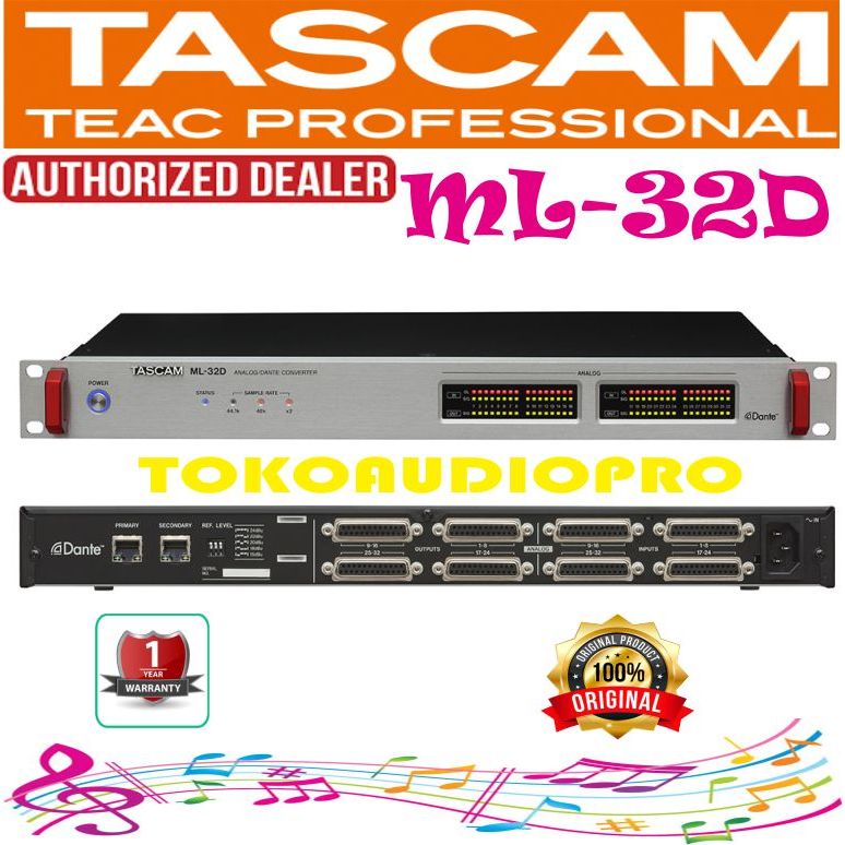 Tascam TASCAM ML-32D Analog to Dante Converter Tascam ML32D