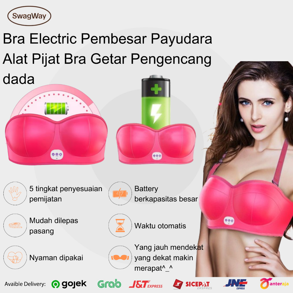Pemijat Payudara Elektrik & Pembesar Payudara - Alat Pijat Payudara Breast Care Pengencang Payudara