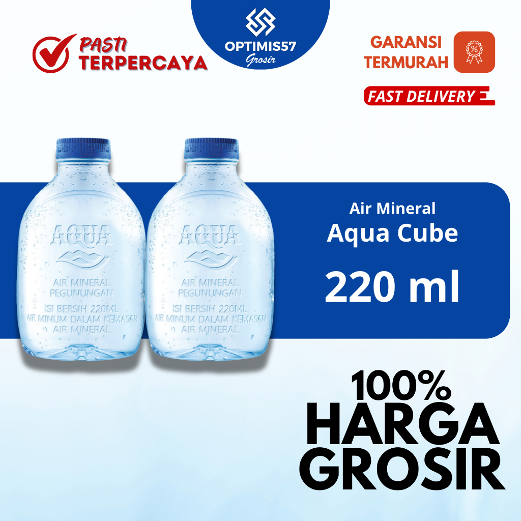 

Aqua Qube 220ml | Air Mineral Aqua Qube Grosir Termurah 24pcs OPT11062