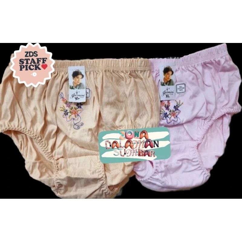 [ZDS] 3/6/12 PCS CELANA DALAM JASMINE JASMINI KATUN BORDIR T M L XL 3XL 3L 4XL 4L | CD WANITA REMAJA