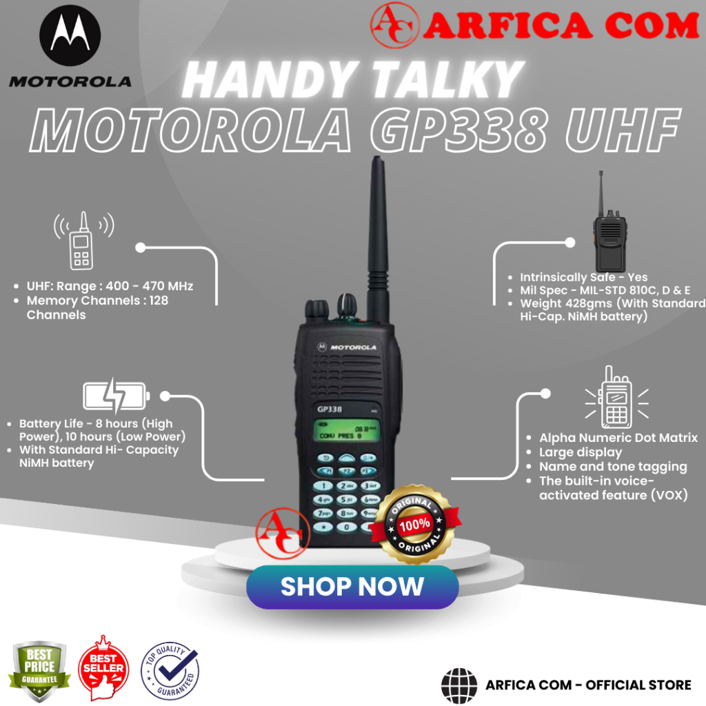 HT MOTOROLA GP 338 UHF BATANGAN MURAH