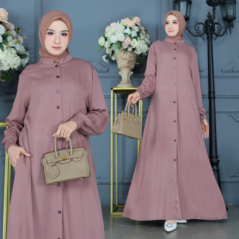 Gamis Rayon Twill Kancing