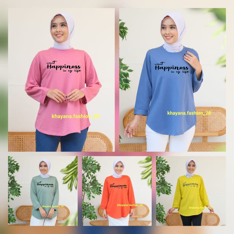 Kaos wanita lengan panjang kaki oval Atasan wanita lengan panjang