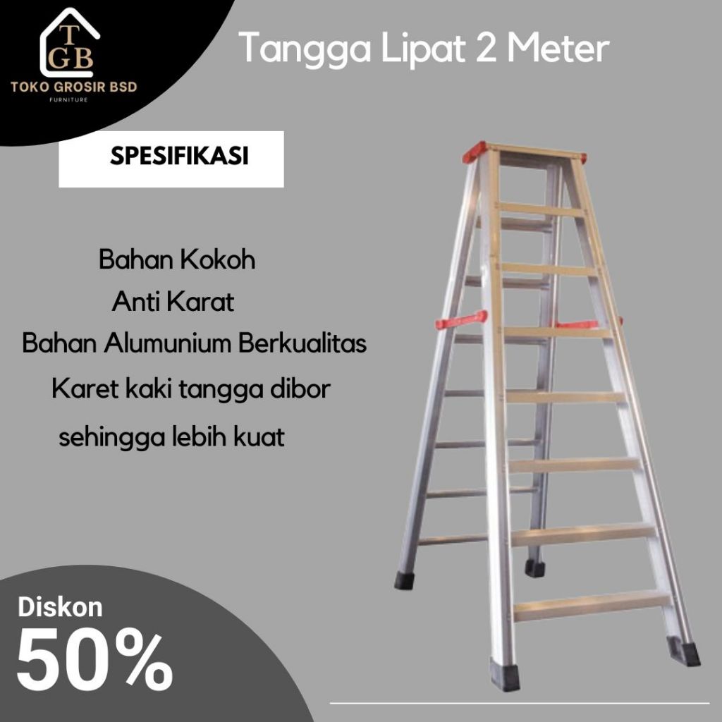 Tangga Lipat 2 meter Tangga Lipat Aluminium Tangga Lipat Premium