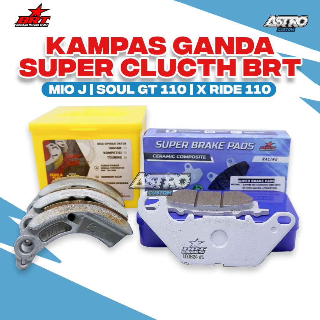 Kampas Ganda BRT Mio J Fino X-Ride Mio GT 115 Super Clutch Free Kampas Rem Ceramic BRT H-5 Uprgade C