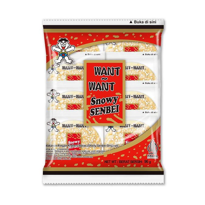 

[96 Gram] Want & Want Snowy Senbei Rice Crackers Krakers Beras 96 gr