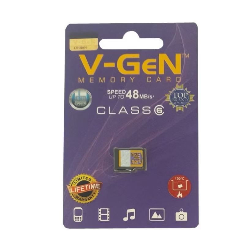 Micro SD V-Gen 4GB Class 6 Microsd mmc 4gb vgen / memori penyimpanan hp /memori hp