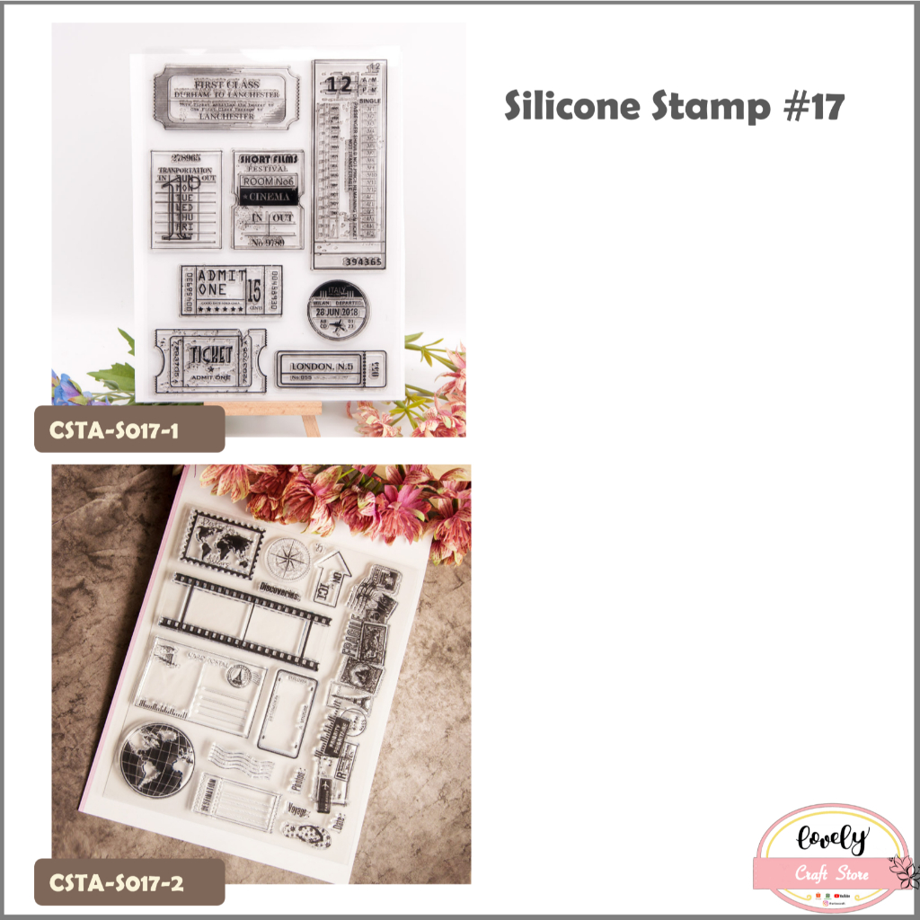 

LovelyCraftStore | S17 ~ Transparent Silicone rubber Clear Stamp Stempel Silikon Transparan untuk journal, cards, art craft, scrapbook