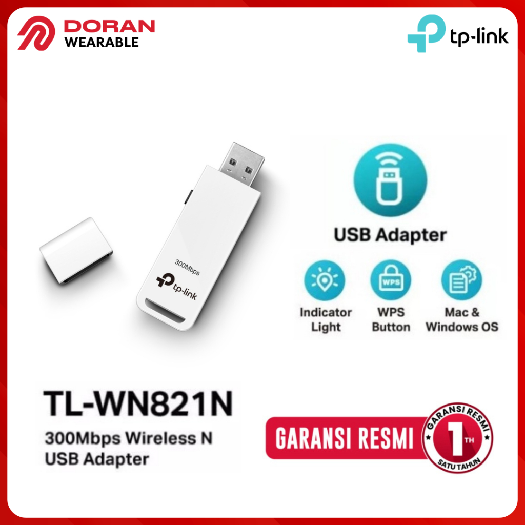 TP-Link Adapter WN821N 300Mbps Wireless N USB Adapter | Garansi 1 Tahun