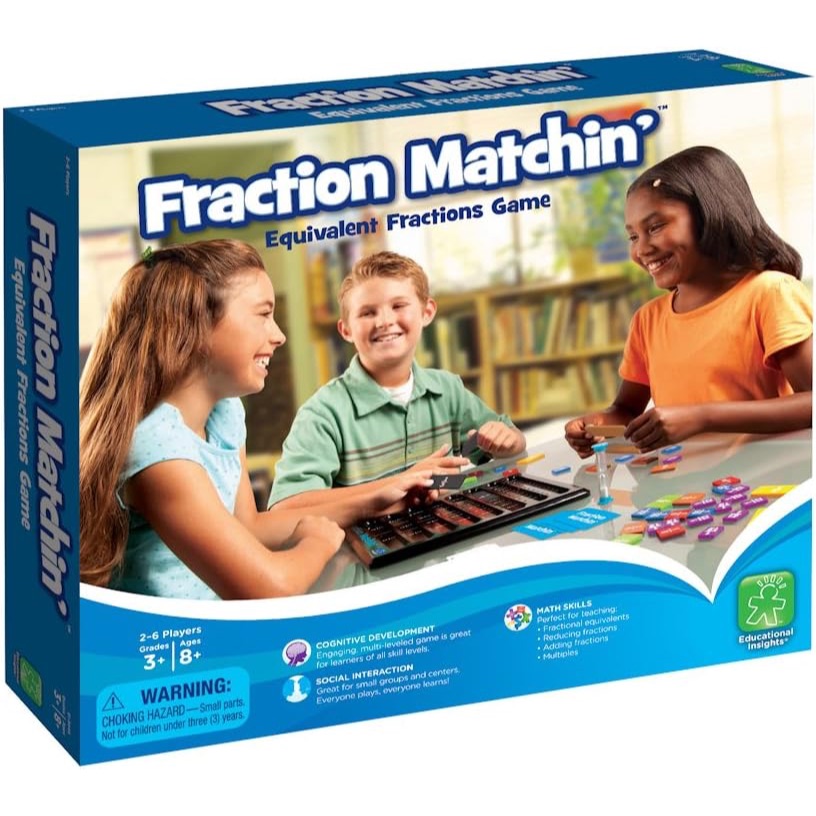 Educational Insights Fraction Matchin' Mainan Belajar Matematika pecahan Alat Peraga Pecahan Mainan 
