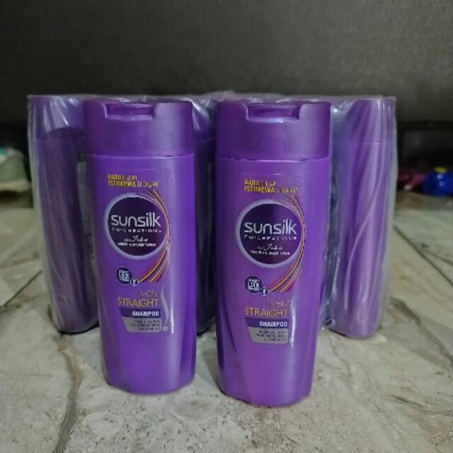 Sunsilk Shampoo Lively Straight 70ml Sampo 70ml Ungu