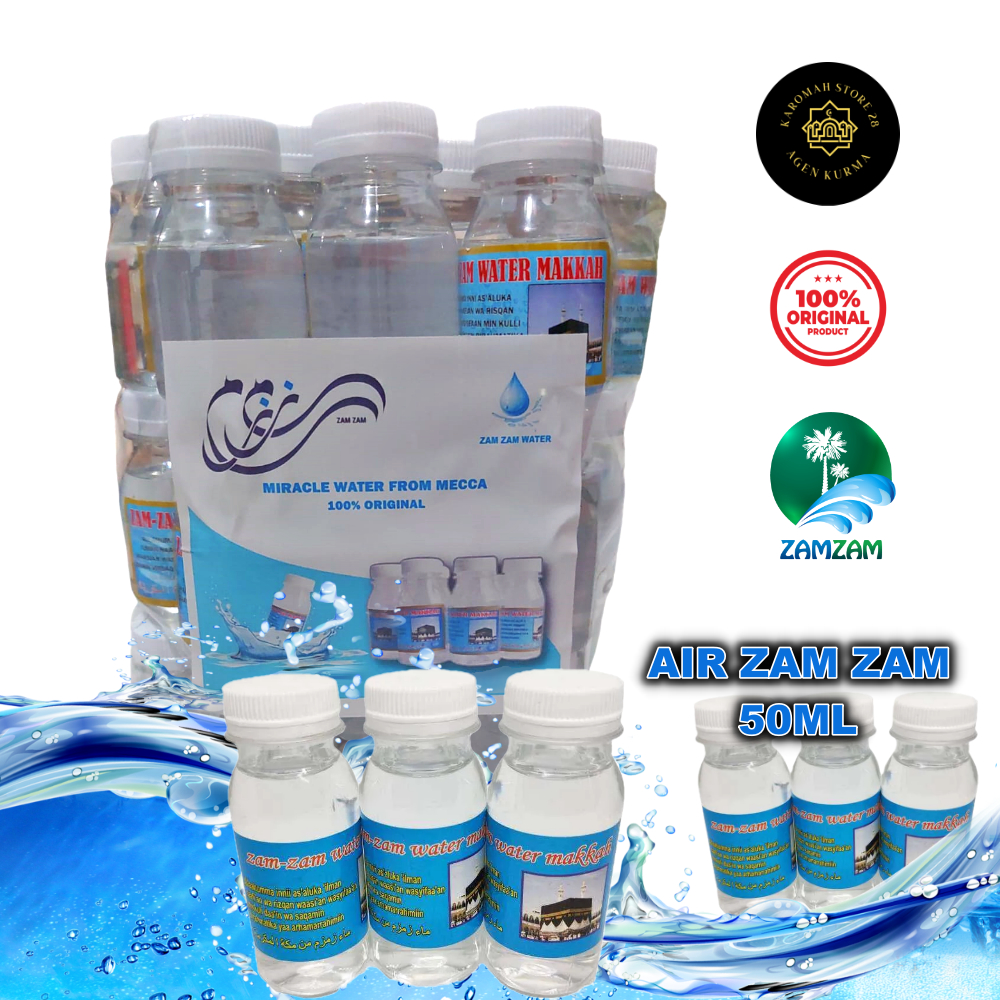 

Air zam zam asli kemasan botol segel 50ml isi 10-50pcs