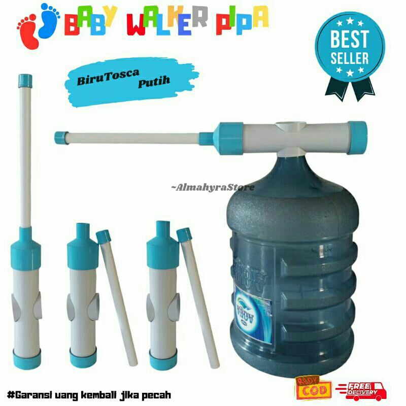 Alat bantu belajar jalan anak bayi - Baby walker pipa warna baru (BiruTosca-Putih)
