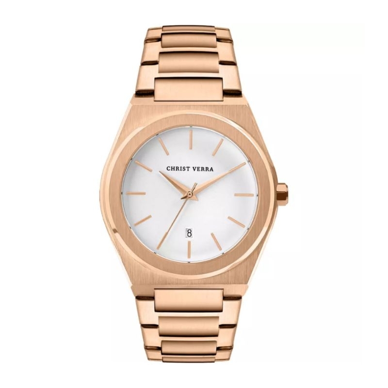 Jam Tangan Pria Wanita CHRIST VERRA CV 10985G&L-15 WHT Original