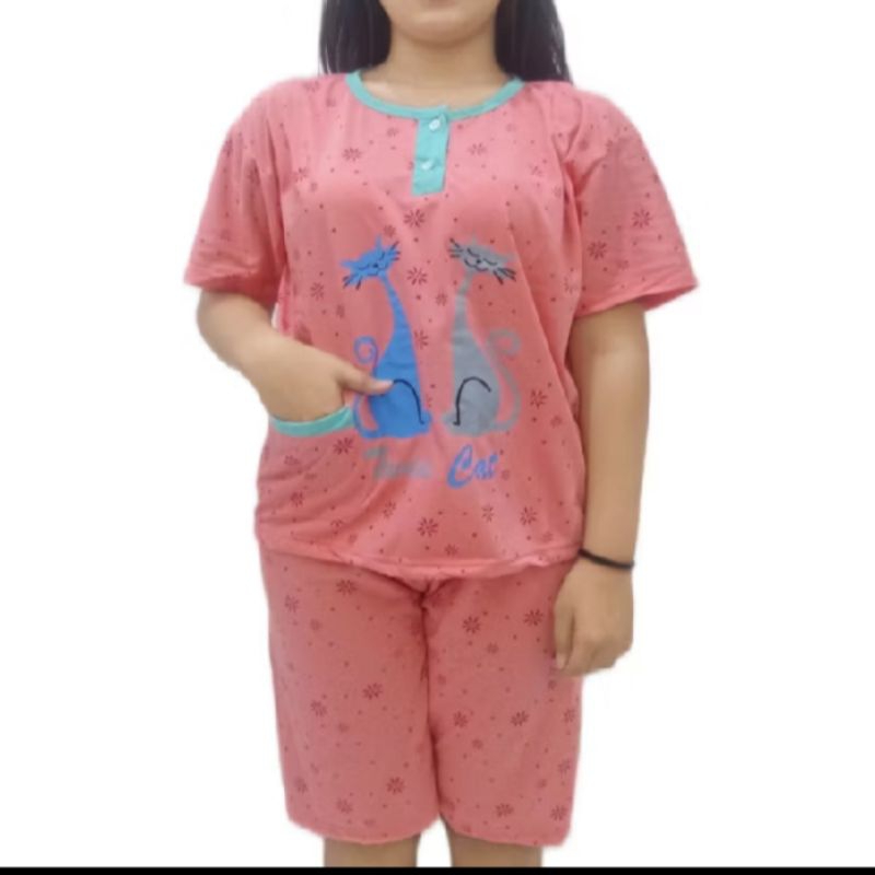One set baju tidur/santai bahan kaos ukuran jumbo XXXL