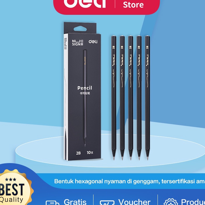 

Pensil Deli Nusign 2B Design Elegan Nyaman Di Genggam NS7222B