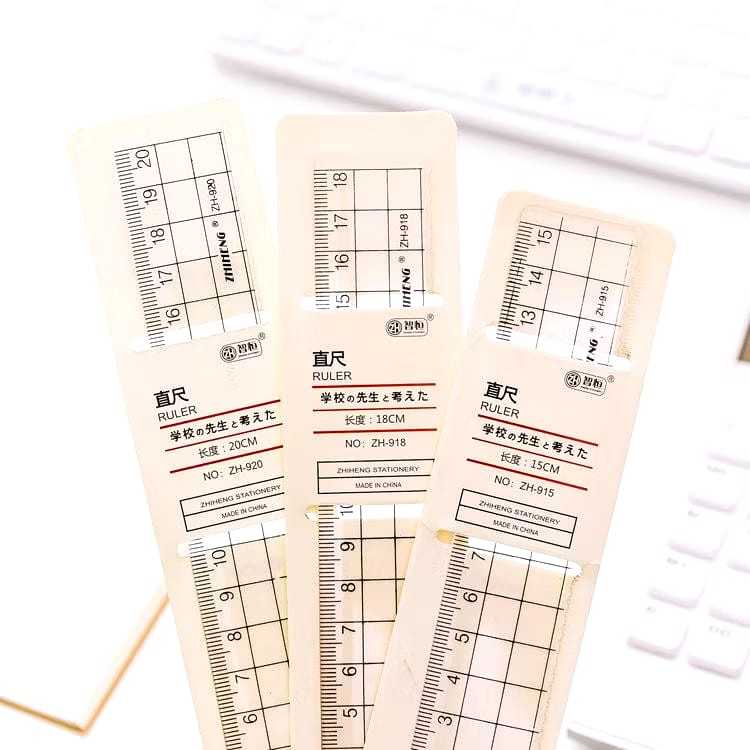 

15CM Penggaris TRANSPARAN GRID Ruler Lucu