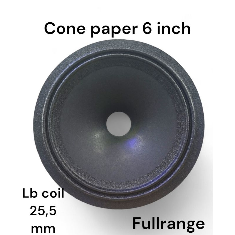 daun konus cone paper kertas speaker 6 inch fullrange full range diameter lubang 25,5 mm