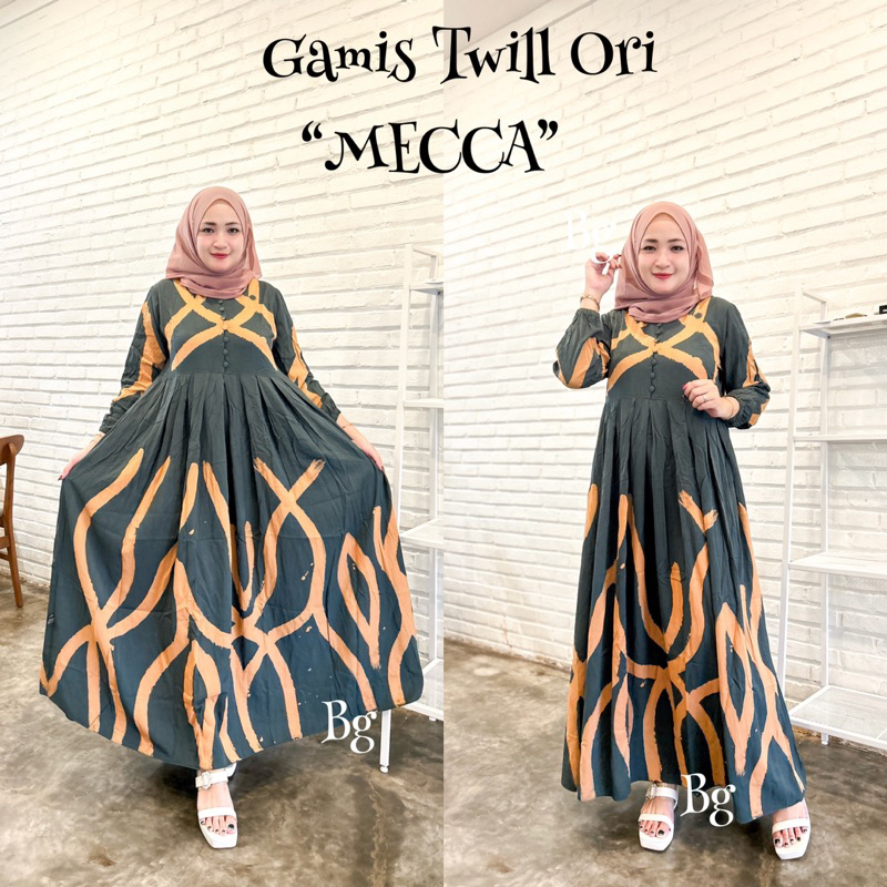 Gamis Twill ori Bg Motif Mecca